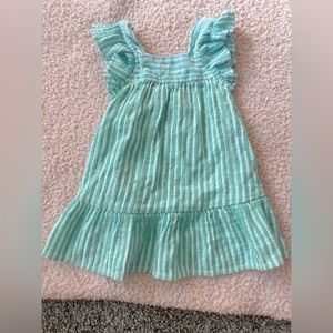 Linen flutter sleeve dress